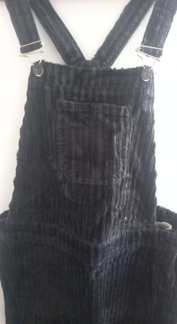 Kemerli Siyah Kısa Kadın Salopet - Görsel 2