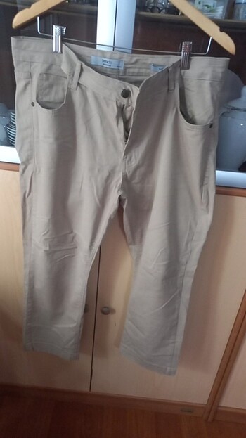 Likralı keten pantalon 