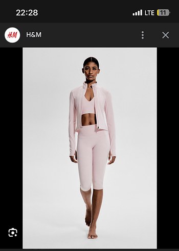 Pembe Yüksek Yakalı Uzun Kollu Spor Üst - Görsel 2