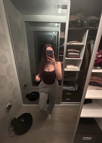 Gri Kadın Midi Boy Dar Kesim Sweatpants - Görsel 2