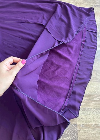 Uzun Mor Nakışlı Bohem Elbise - Görsel 5