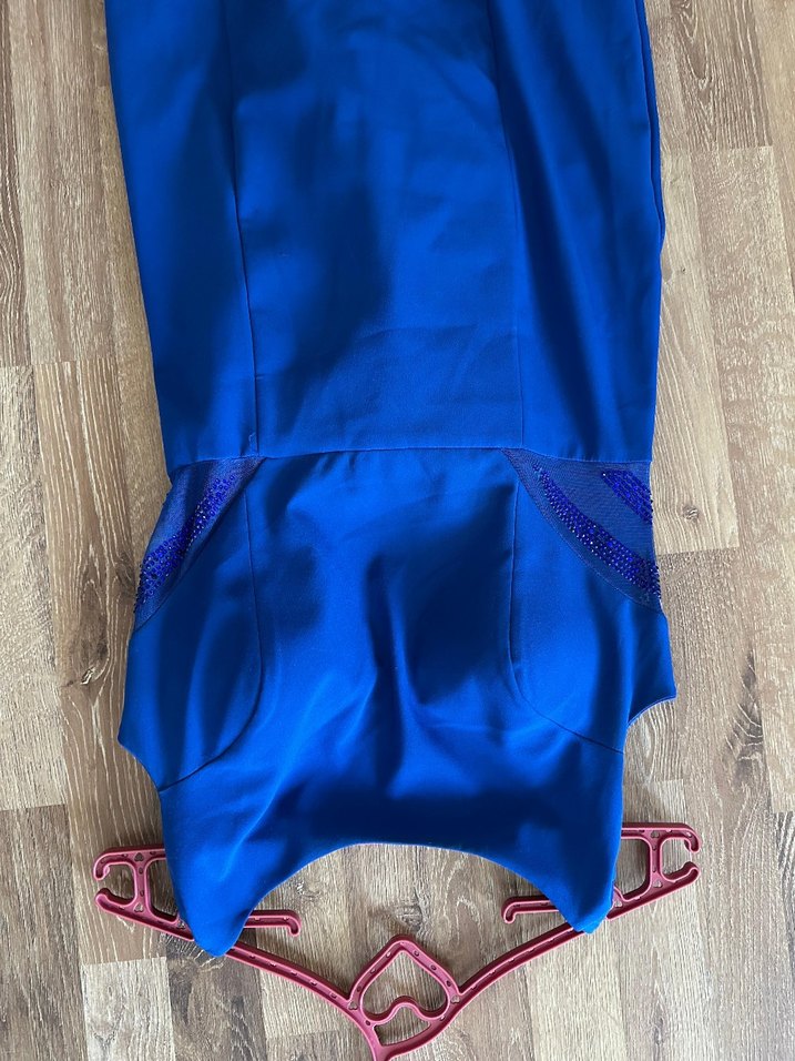 42 beden Uzun, Saks Mavi Kadın Elbise - Görsel 3