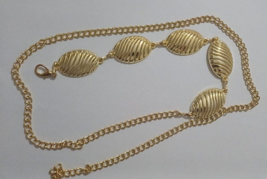 Altın Renkli Zincir Detaylı Kemer - Görsel 2