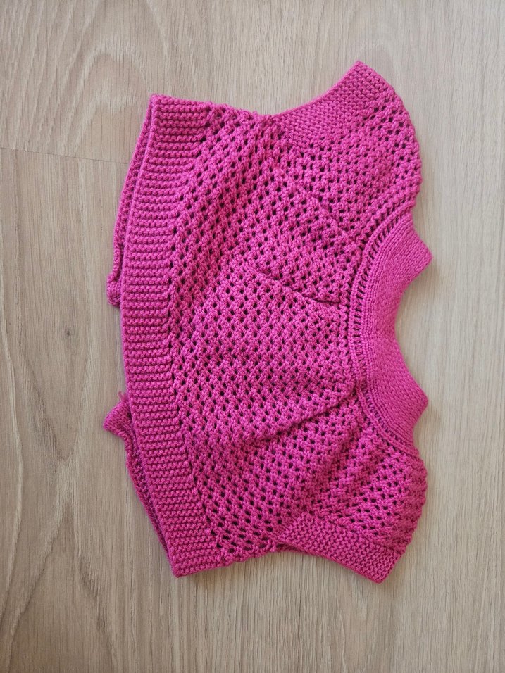 Pembe Örgü Kız Triko Süveter bolero - Görsel 2