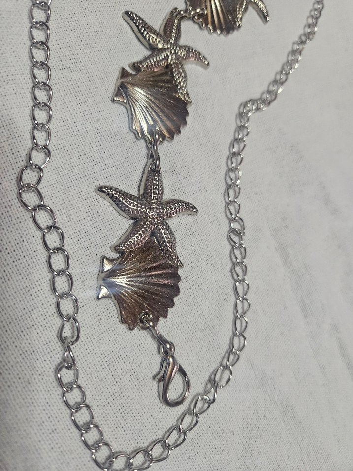 Deniz Yıldızı ve Deniz Kabuğu Detaylı Zincir Bel Kemeri - Görsel 3