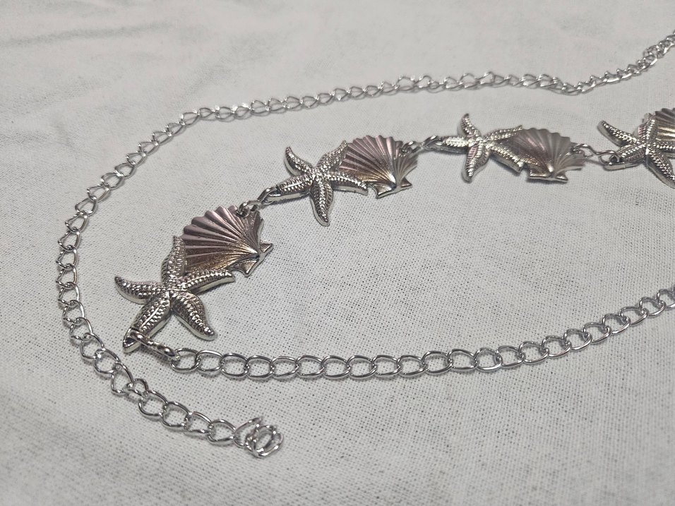 Deniz Yıldızı ve Deniz Kabuğu Detaylı Zincir Bel Kemeri - Görsel 2