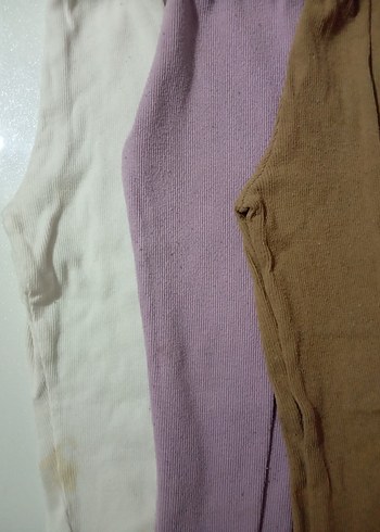 Kız Çocuk Triko Tayt Seti - Bej, Lila, Beyaz - Görsel 2