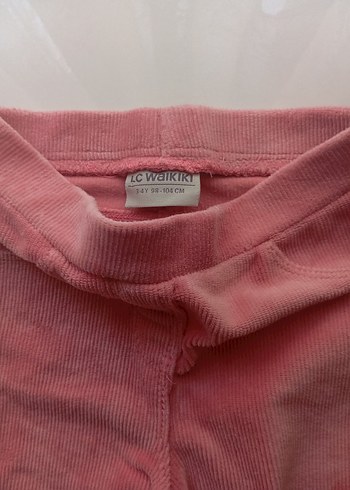 Pembe Kız Çocuk kadife Tayt - Görsel 2