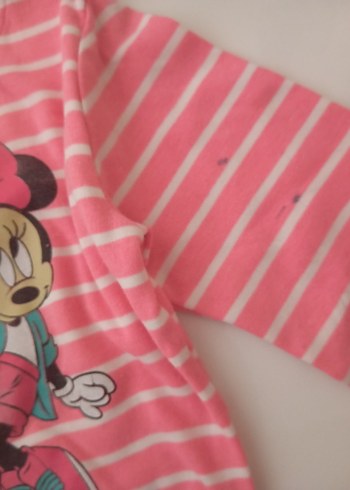 24-36 Ay Beden pembe Renk Kız Çocuk Renkli Çizgili Baskılı Uzun Kollu Sweatshirt