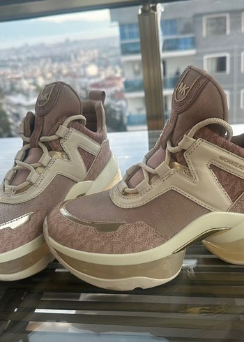 Bej Michael Kors Platform Topuklu Spor Ayakkabı