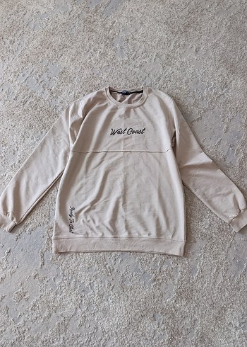 LC Waikiki Bej Bisiklet Yaka Sweatshirt