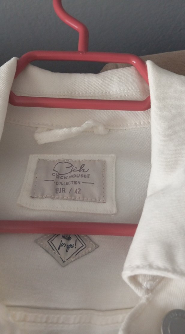 Düğmeli Beyaz Kadın Denim Ceket - Görsel 3