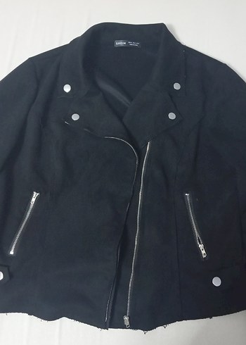 Siyah Kadın süet ceket - Görsel 2