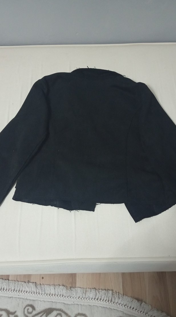 Siyah Kadın süet ceket - Görsel 4