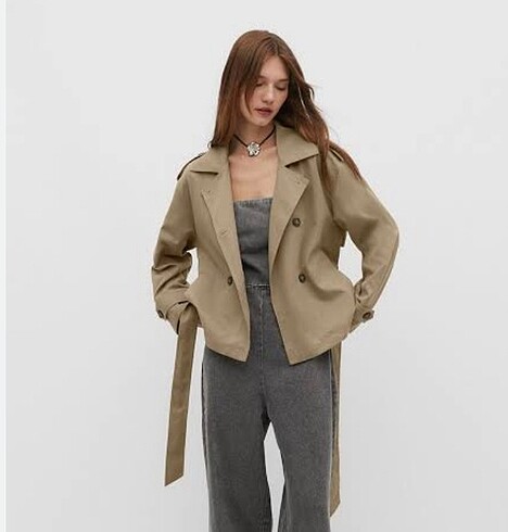 Stradivarius Stradivarius haki kisa trenckot
