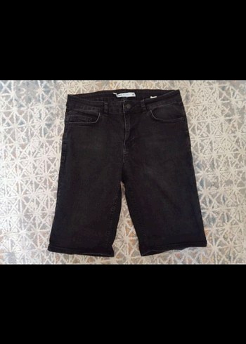 Siyah Erkek Denim Mini Şort