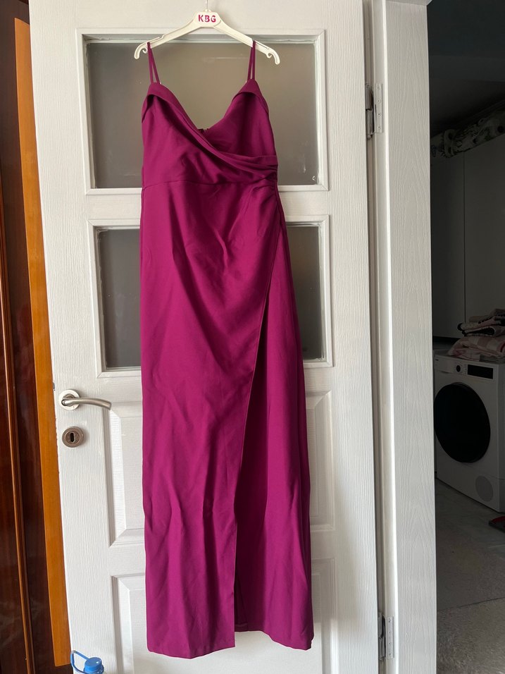 Mor Drapeli Uzun Kadın Elbisesi - Görsel 2