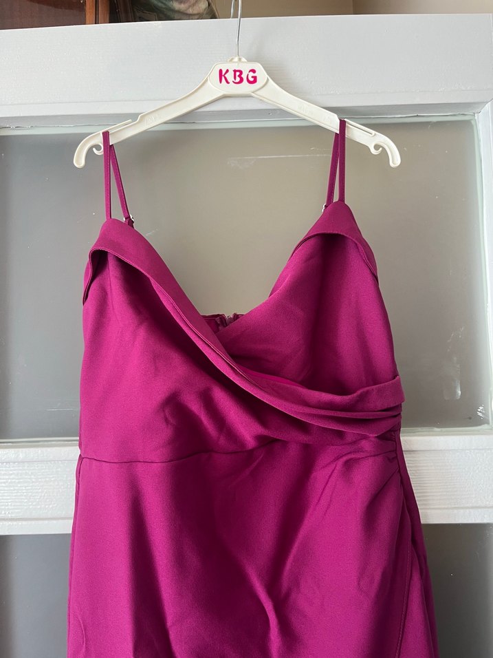 Mor Drapeli Uzun Kadın Elbisesi - Görsel 3