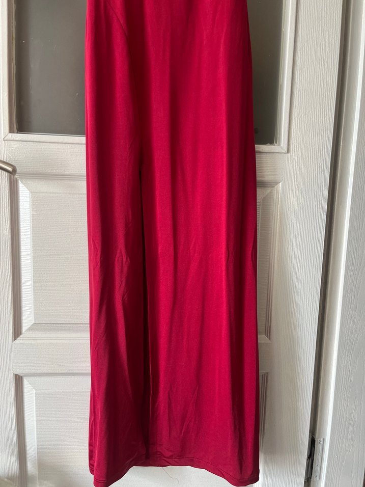 Bordo Yırtmaçlı Abiye Elbise - Görsel 5