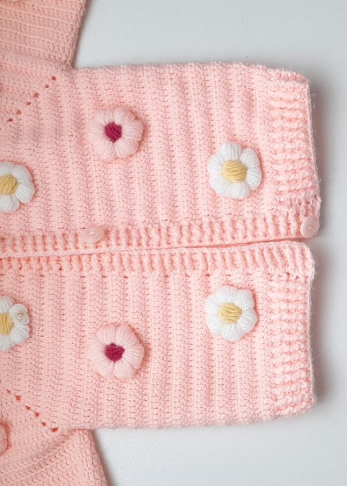 El örgüsü kız çocuk  hırkası - Görsel 2