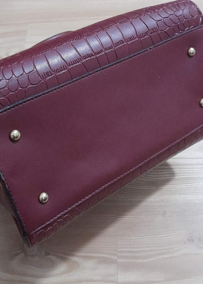 BORDO renk bayan çanta  - Görsel 4
