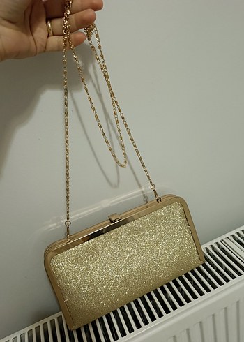 Altın Parlak Kadın Portföy Çanta - Görsel 2