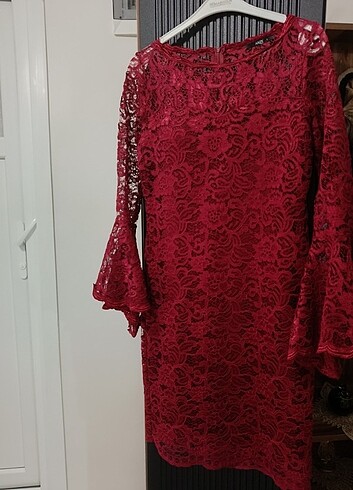 güpürlü dantel şık elbise - Görsel 2