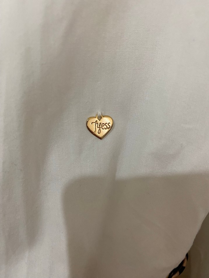 Düğmeli Beyaz Yılan Desenli Pamuklu Gömlek - Görsel 4