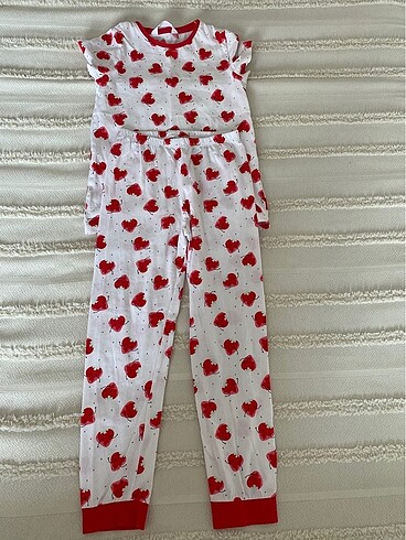 6 Yaş Beden beyaz Renk Penti çilekli pijama takımı