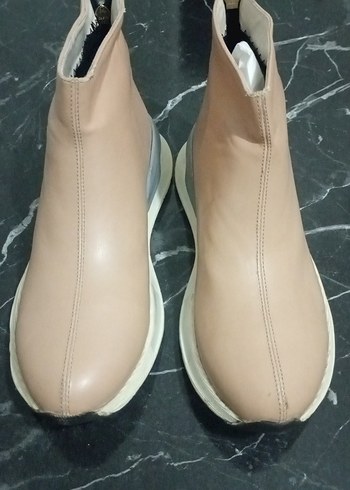 Bej Dolgu Topuklu Kadın Bot - Görsel 3