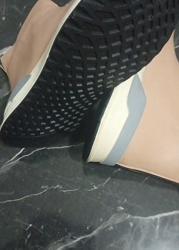 Bej Dolgu Topuklu Kadın Bot - Görsel 6