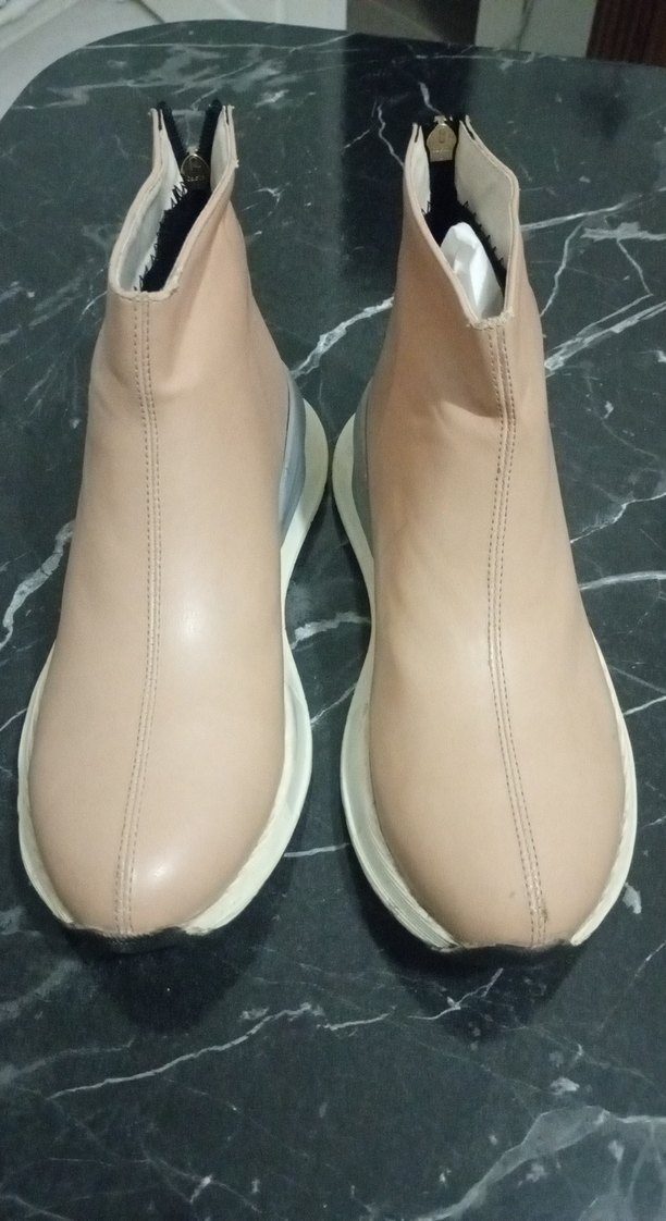 Bej Dolgu Topuklu Kadın Bot - Görsel 3