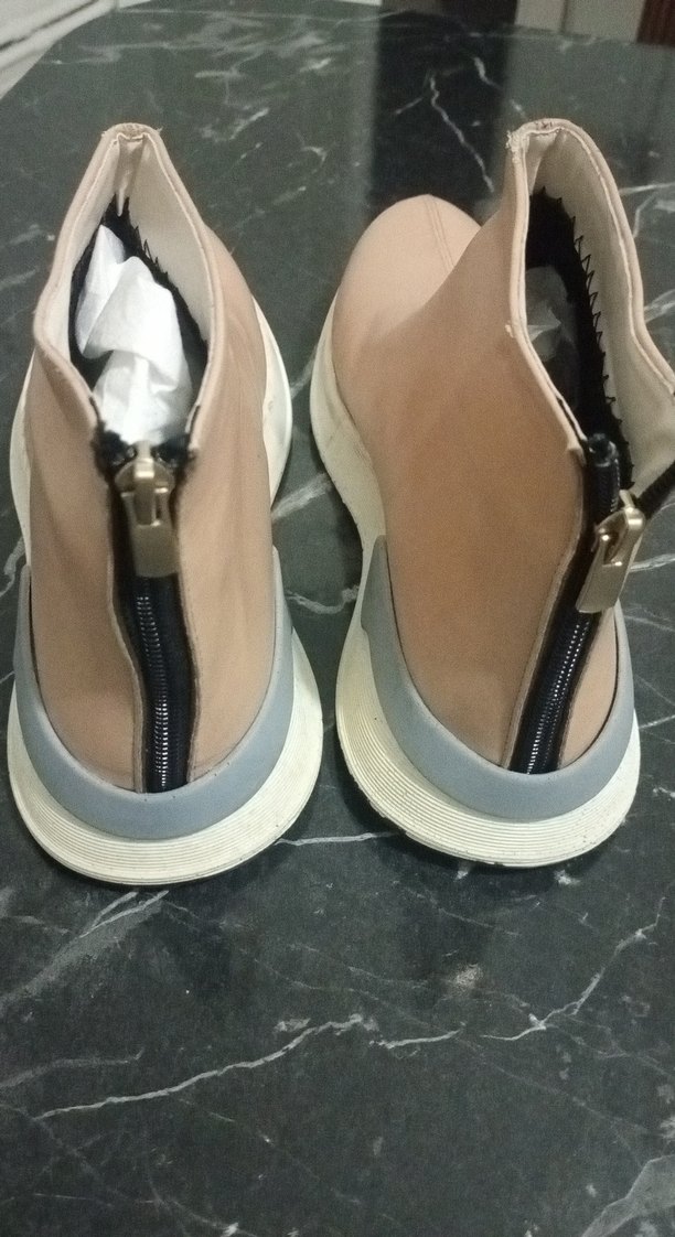 Bej Dolgu Topuklu Kadın Bot - Görsel 4