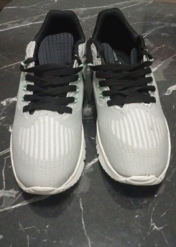 Gri Beyaz Bağcıklı Erkek Spor Ayakkabı - Görsel 4