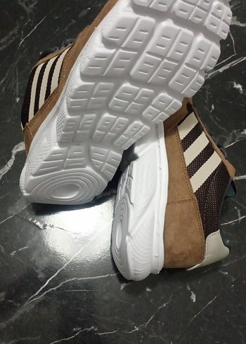 Kahverengi Gri Zebra Desenli Bağcıklı Erkek Spor Ayakkabı - Görsel 6