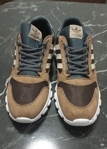 Kahverengi Gri Zebra Desenli Bağcıklı Erkek Spor Ayakkabı - Görsel 3