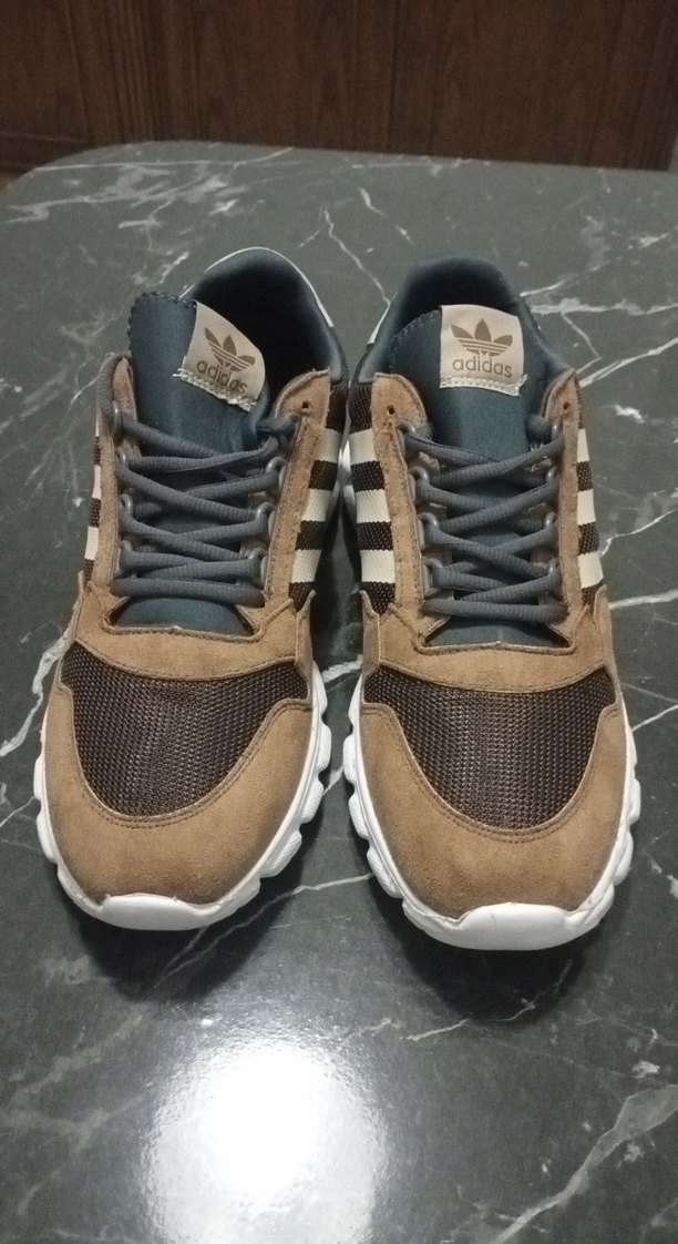 Kahverengi Gri Zebra Desenli Bağcıklı Erkek Spor Ayakkabı - Görsel 3