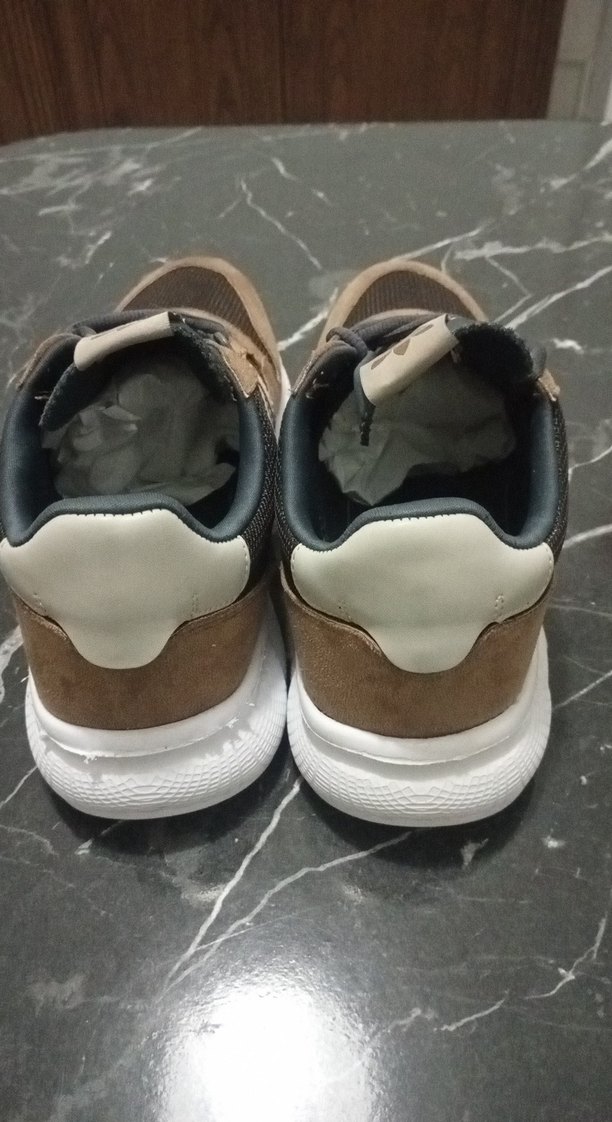 Kahverengi Gri Zebra Desenli Bağcıklı Erkek Spor Ayakkabı - Görsel 4