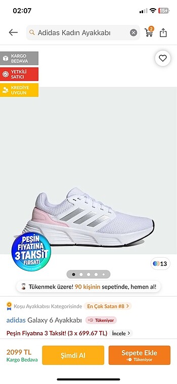 Adidas spor ayakkabı