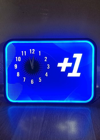 Mavi Renkli LED Duvar Saati