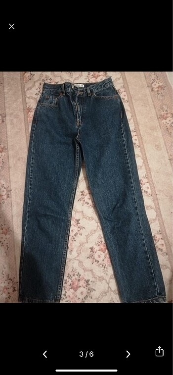 36 Beden lacivert Renk Pull and bear kot pantalon mom jean