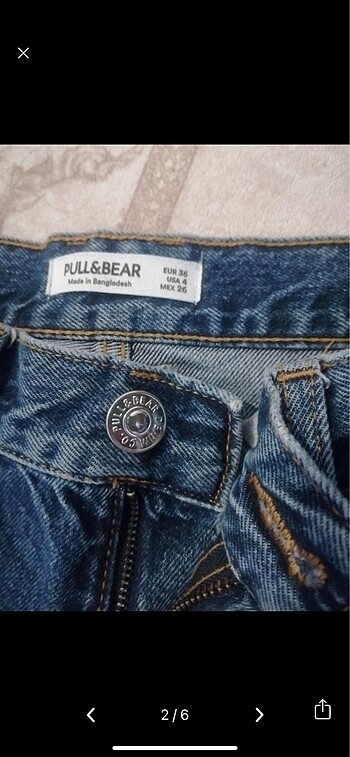 36 Beden Pull and bear kot pantalon mom jean