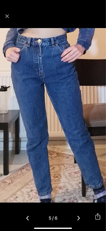 Pull and bear kot pantalon mom jean