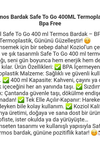 KOZİOL BARDAK TERMOS - Görsel 6