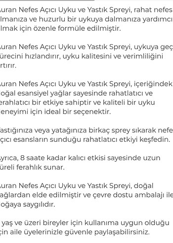 AURAN Uyku ve Yastık Spreyi Lavanta 75ML - Görsel 3