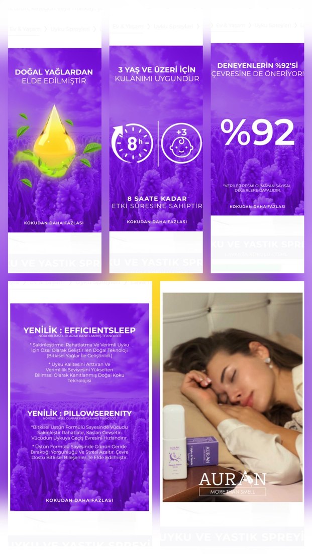 AURAN Uyku ve Yastık Spreyi Lavanta 75ML - Görsel 2