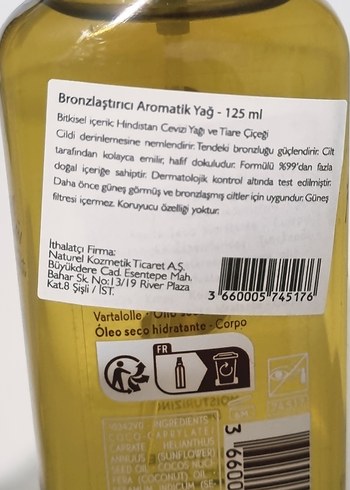 %99 Doğal Monoi Bronzlaştırıcı Yağ 125 ML - Görsel 6