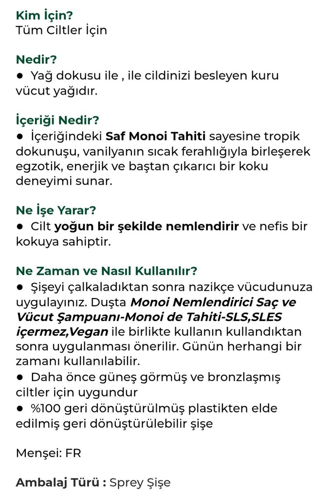 %99 Doğal Monoi Bronzlaştırıcı Yağ 125 ML - Görsel 4