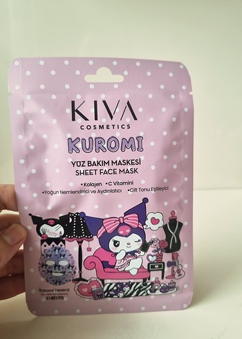 Kuromi Desenli Pamuklu Çocuk Yüz Maskesi - Görsel 3