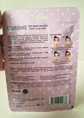 Kuromi Desenli Pamuklu Çocuk Yüz Maskesi - Görsel 6